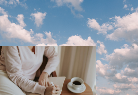 sky, mug, woman